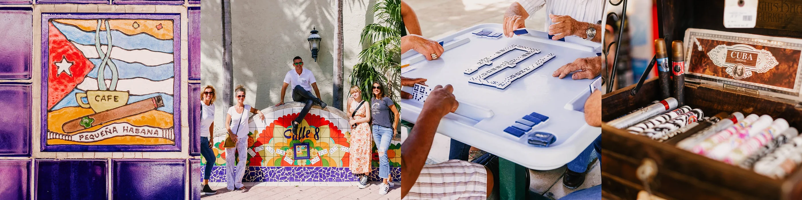 Frise de photos de Little Havana, le quartier cubain de Miami